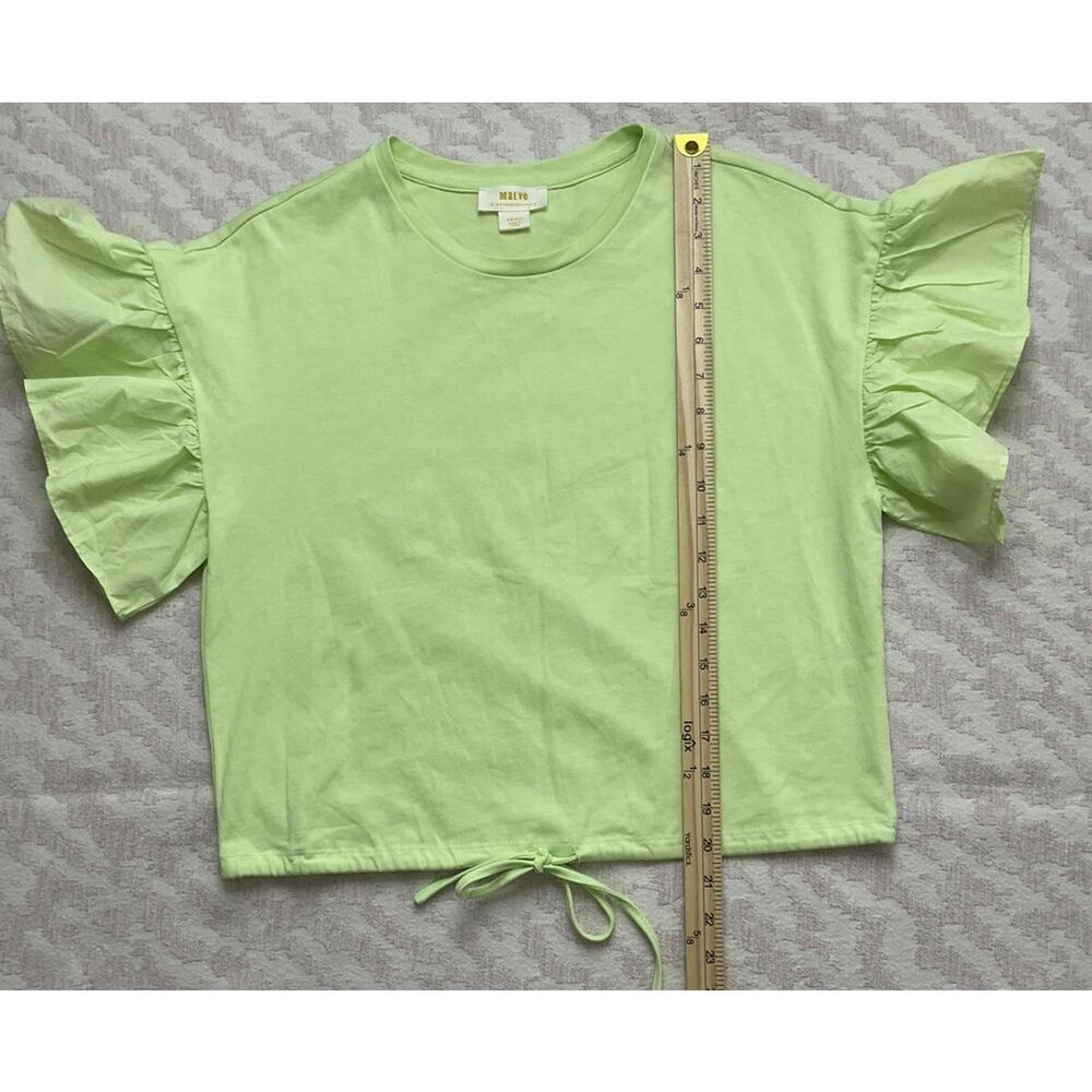 Anthropologie Women’s Ruffled Drop Shoulder Top Sz Small - Picture 6 of 9